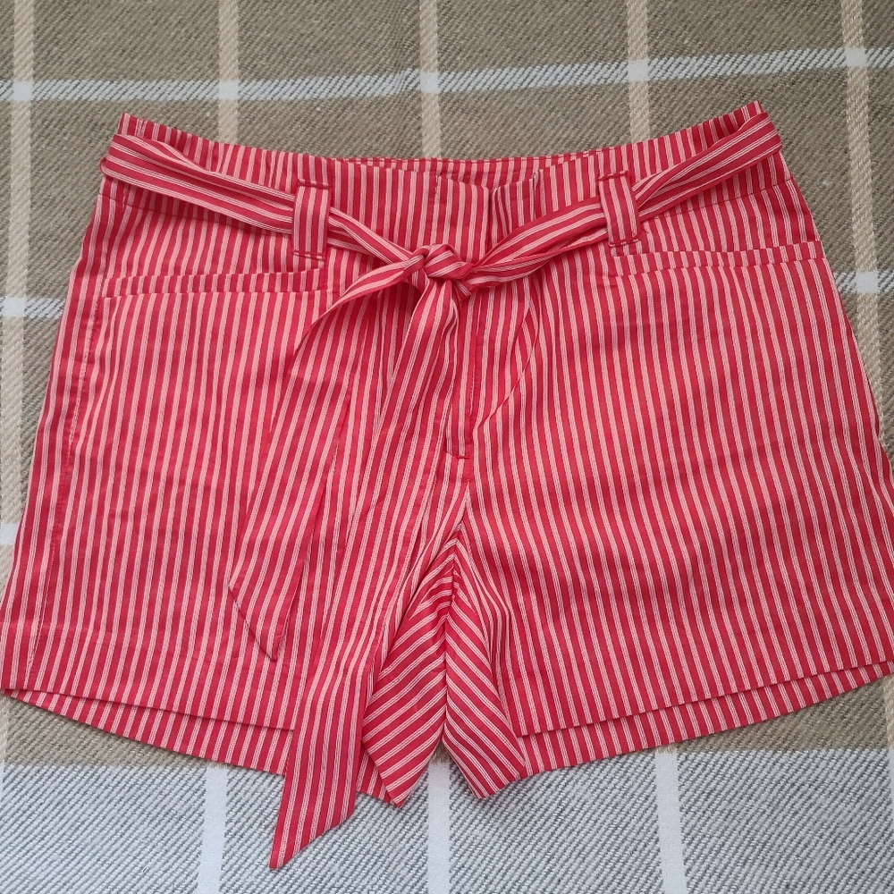Tie waist striped Loft shorts